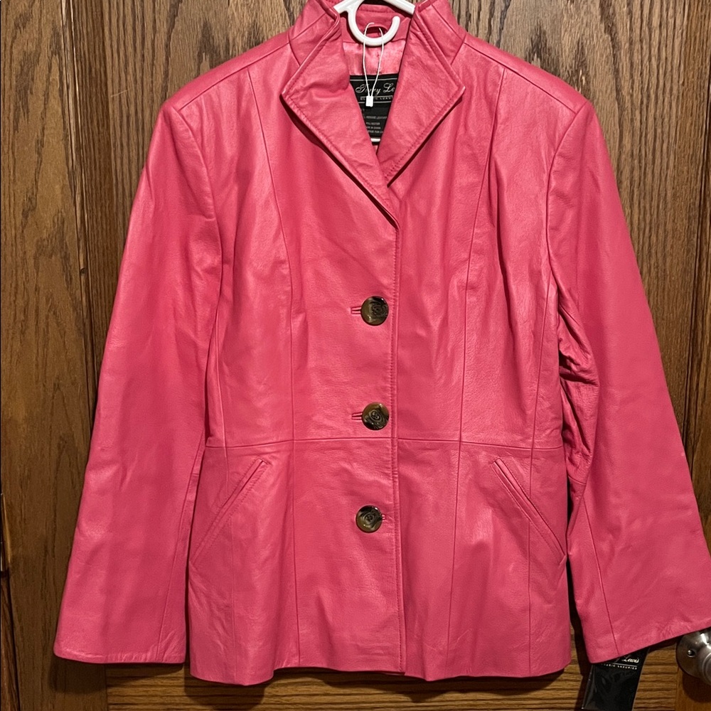 Terry Lewis Classic Luxuries Vibrant Pink Leather Jacket